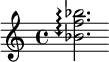 
\chordmode { \arpeggioArrowDown bes2.:m5.8\arpeggio }
